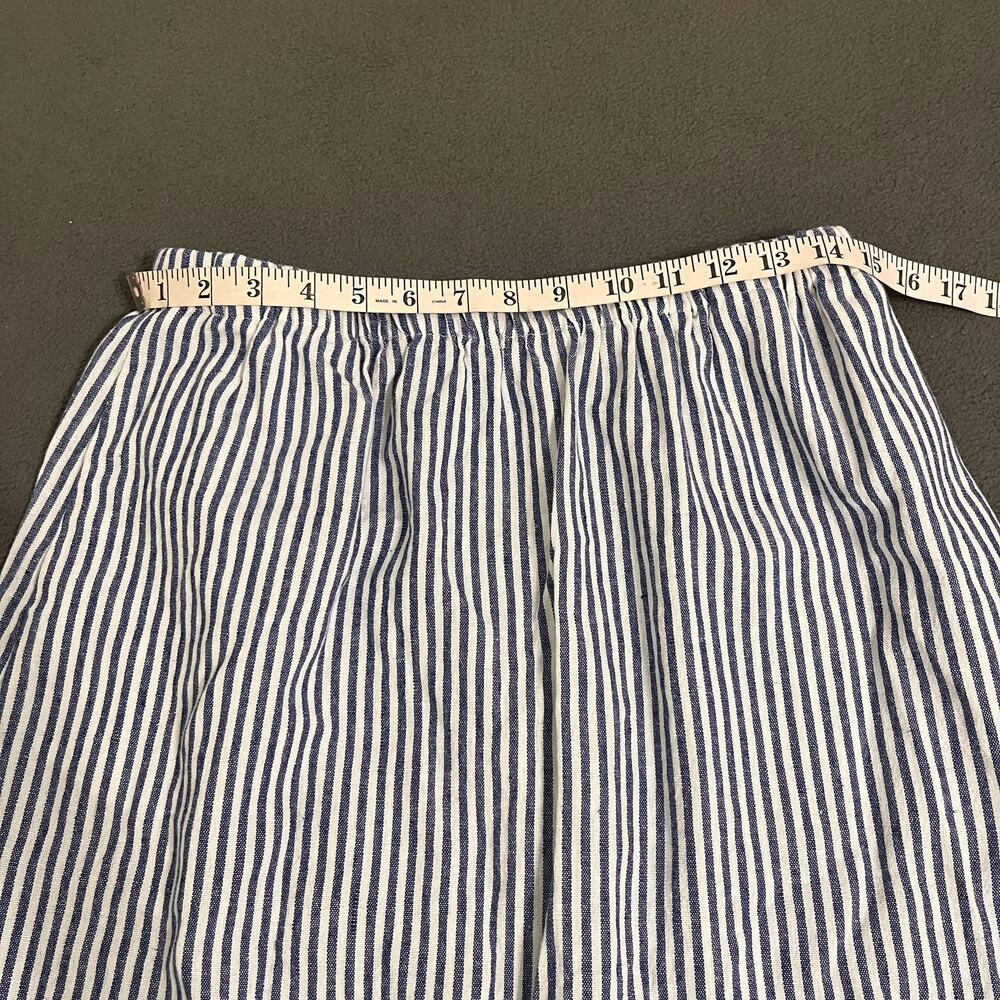 J.Crew Linen Blend Skirt Women Medium Blue White Stripe Coastal Preppy Nautical - Picture 4 of 7